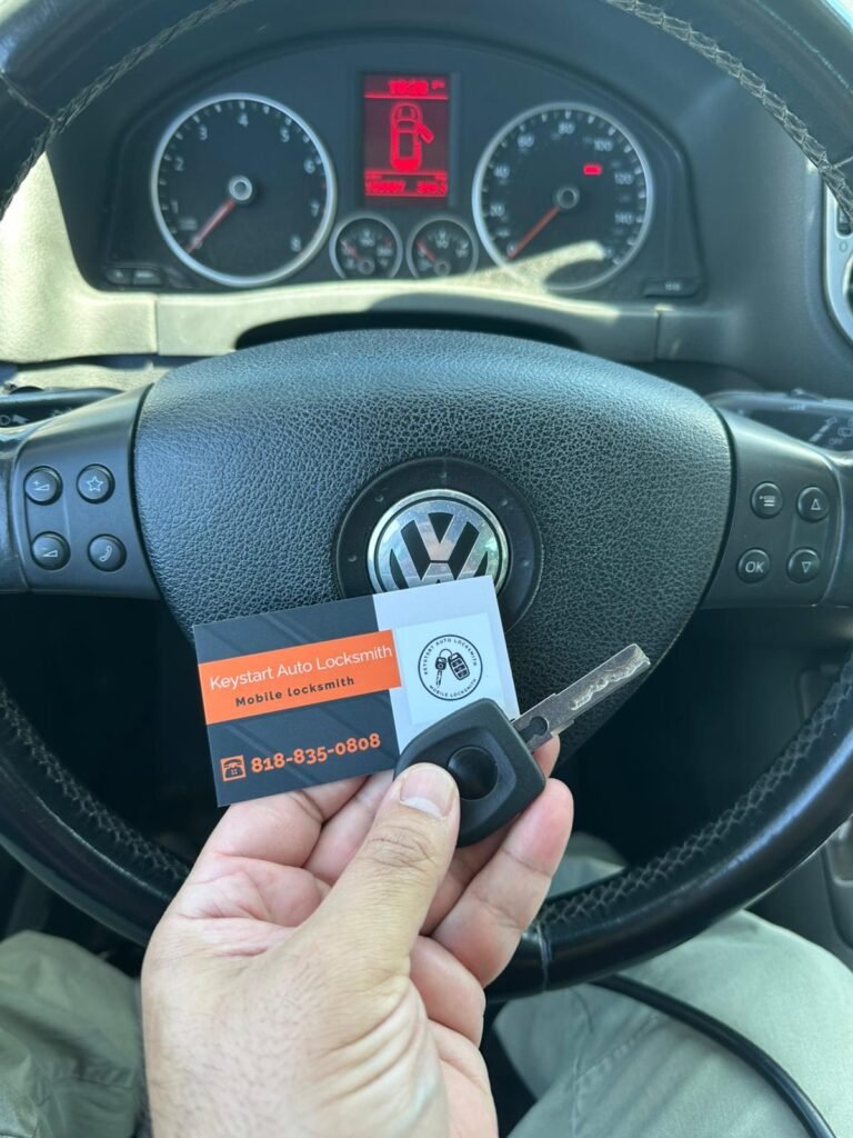 VW key replacement LA - keystart Auto Locksmith car locksmith is making a key fob replacement in Culver City, Los Angeles, CA